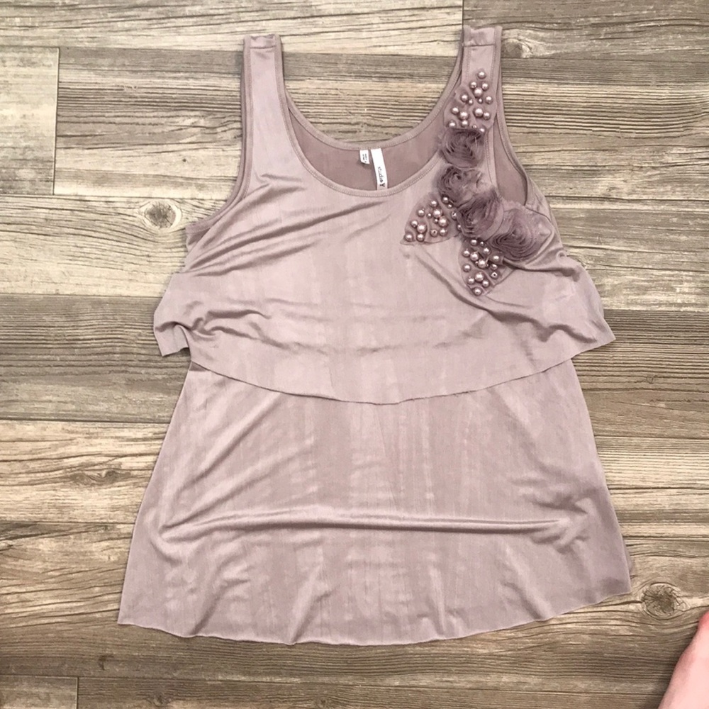 Boutique out tank size small beading